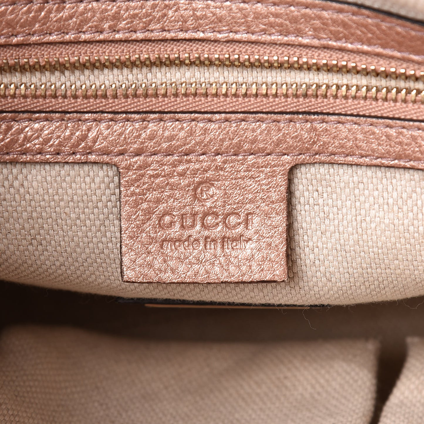 Metallic Pebbled Calfskin Small Soho Shoulder Bag Pink