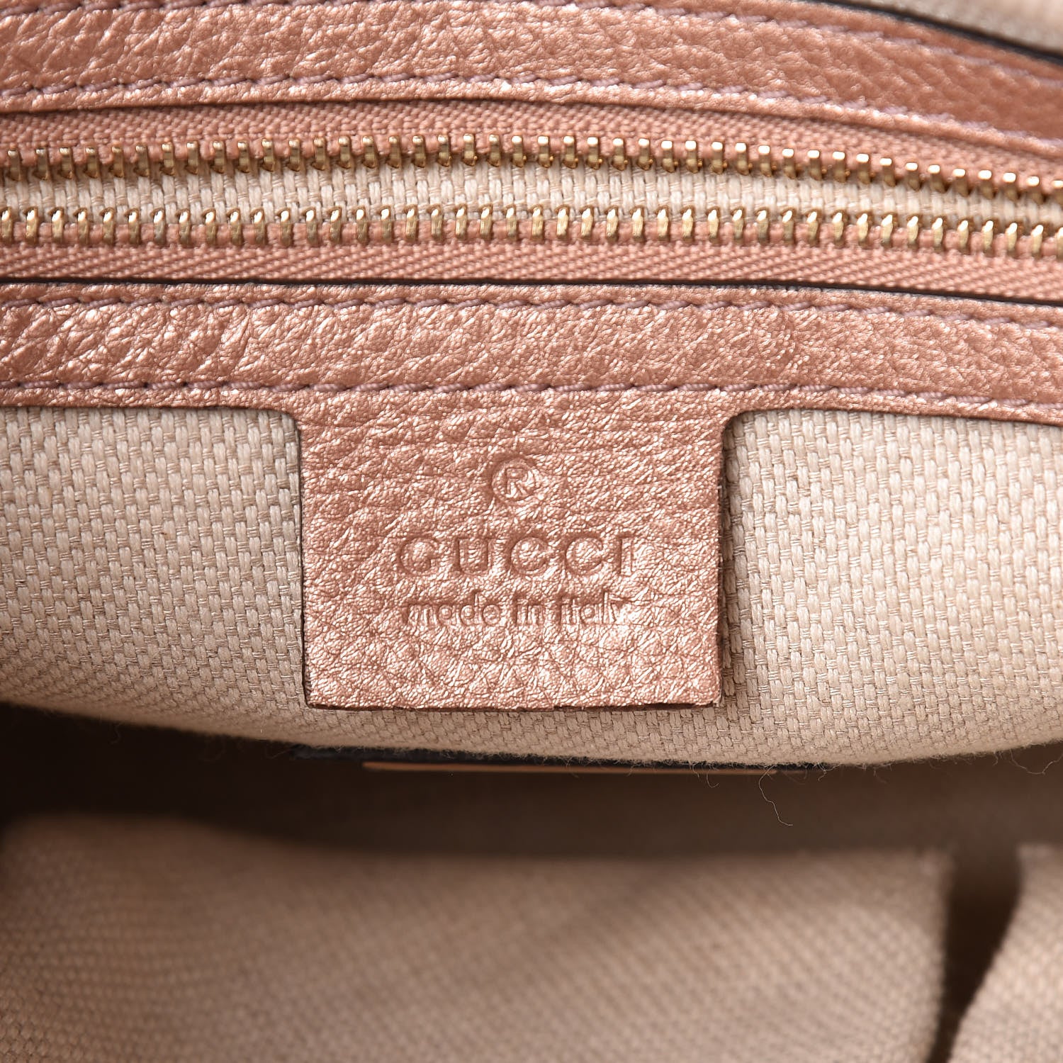 Gucci Metallic Pebbled Calfskin Small Soho Shoulder Bag Pink 6 of 15