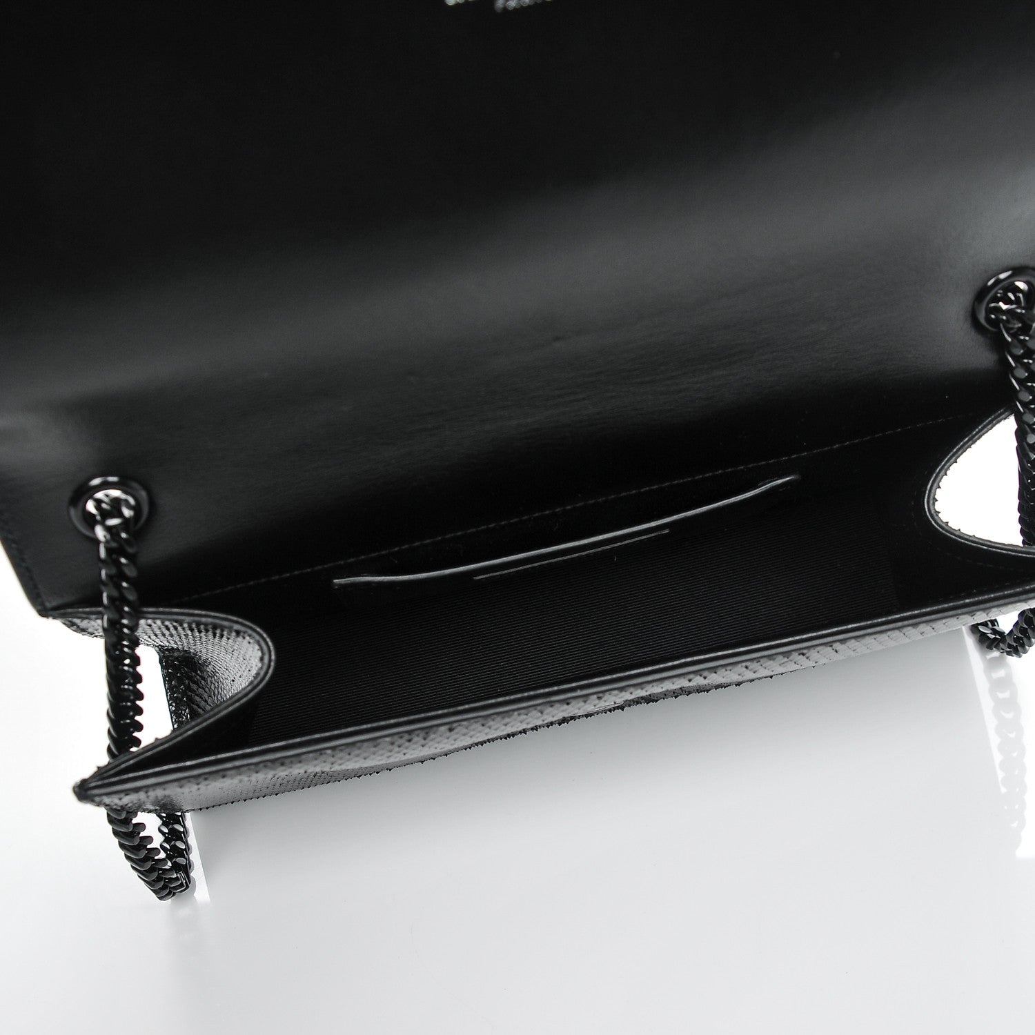 Saint Laurent Python Calfskin Embossed Medium Classic Monogram Kate Satchel Black 5 of 8
