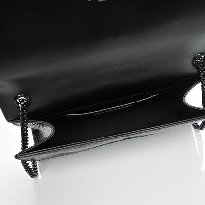 Saint Laurent Python Calfskin Embossed Medium Classic Monogram Kate Satchel Black 5 of 8
