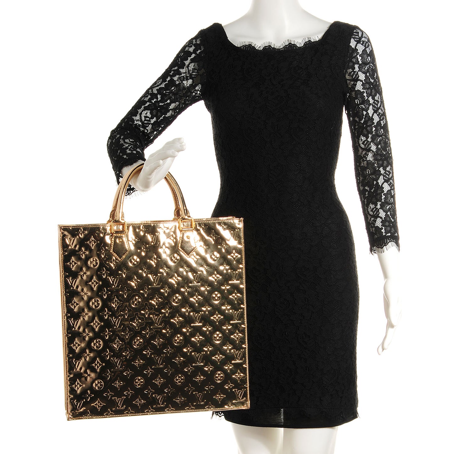Monogram Miroir Sac Plat Gold