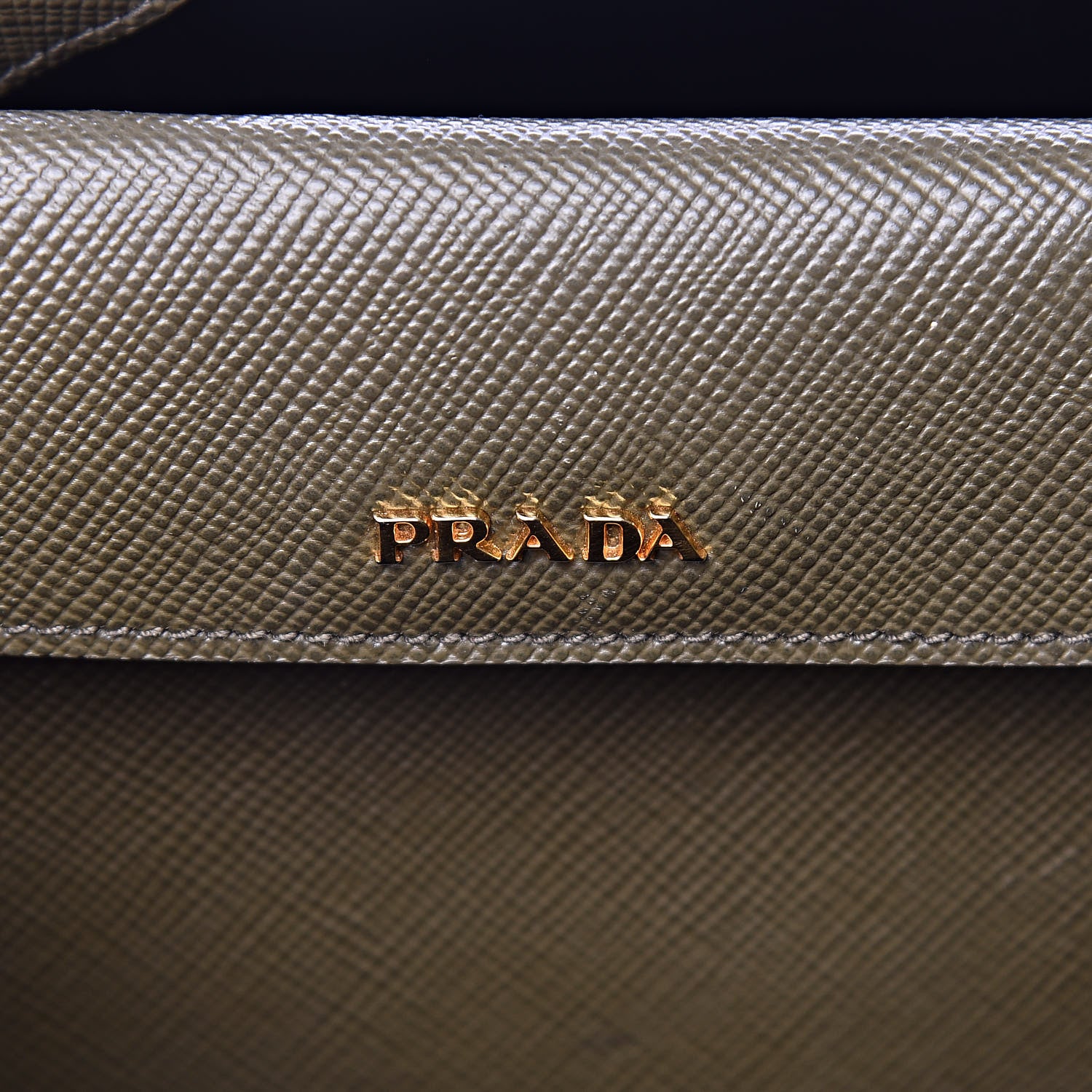Prada Saffiano Cuir Large Double Bag Militare 6 of 10