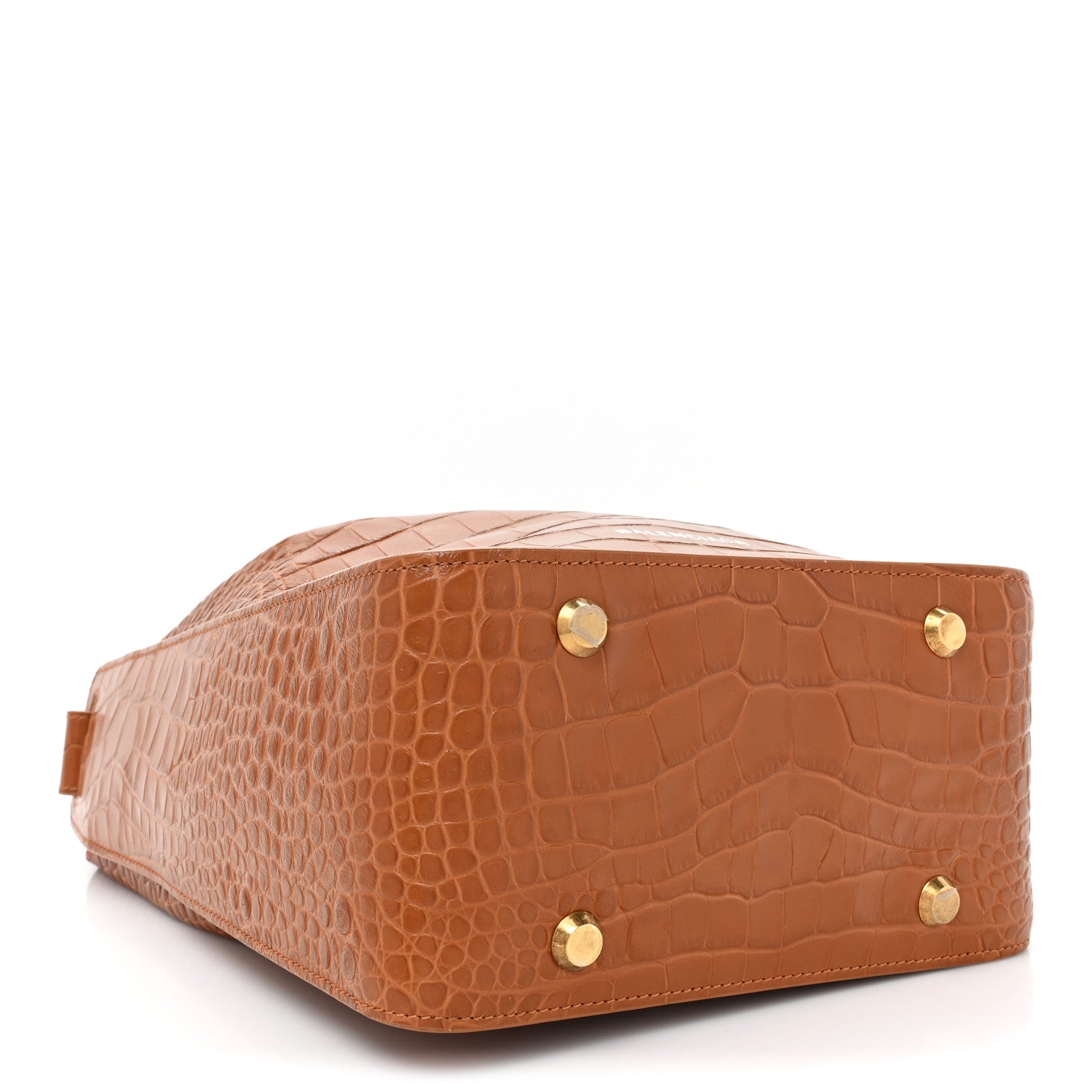 Balenciaga Extra Supple Calfskin Crocodile Embossed Small Tool 2.0 North-South Tote Camel 5 of 20