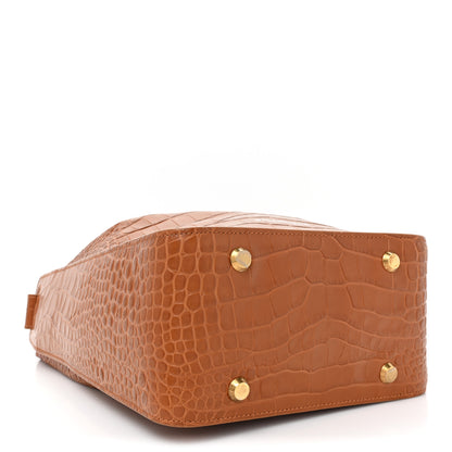Balenciaga Extra Supple Calfskin Crocodile Embossed Small Tool 2.0 North-South Tote Camel 5 of 20