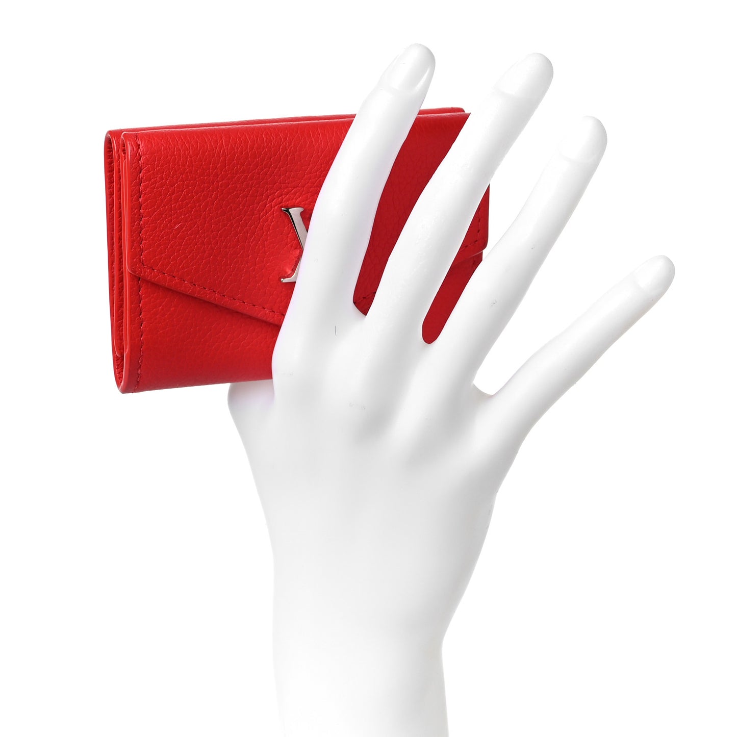 Soft Calfskin My Lockme Compact Wallet Poppy