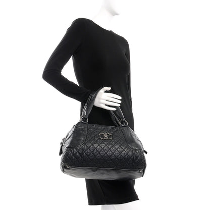 Chanel Aged Calfskin Coco Rider Bowling Bag Black 2 of 7