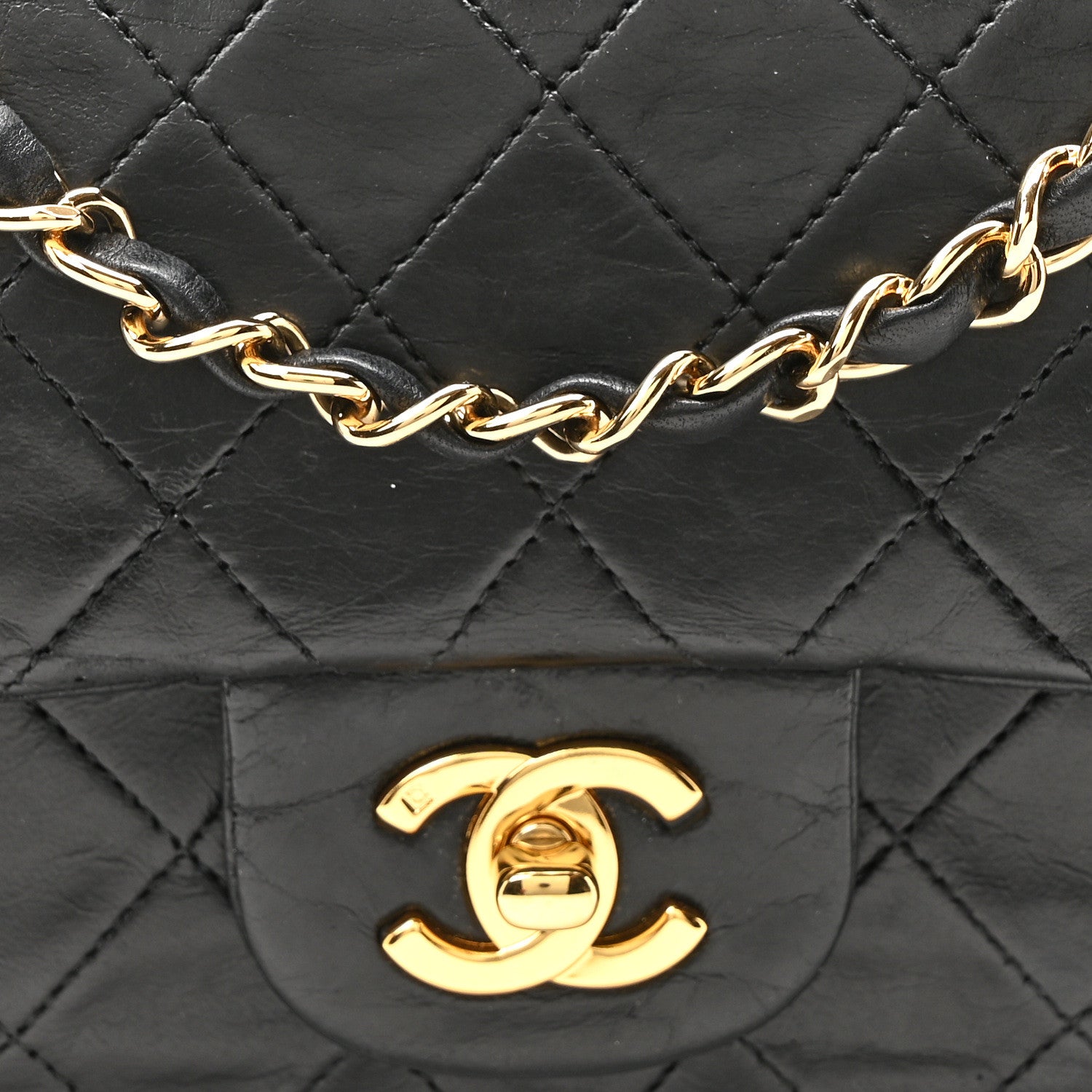Chanel Lambskin Quilted Small Double Flap Black 8 of 10
