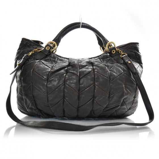 Nappa Leather Large Patchwork Tote Brown