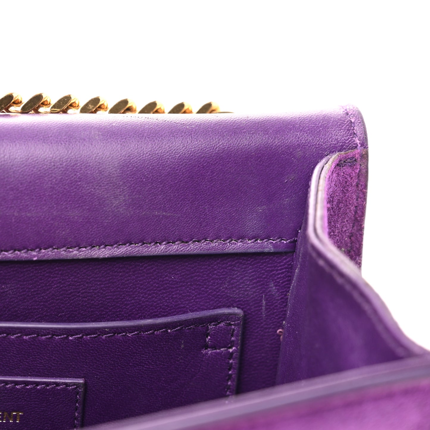 Suede Small Classic Monogram Kate Tassel Satchel Purple
