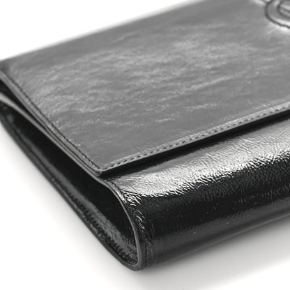 Saint Laurent Textured Patent Monogram Large Belle De Jour Clutch Black 7 of 8