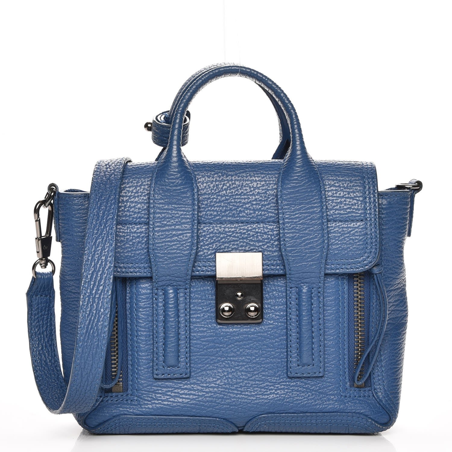 3.1 Phillip Lim 3.1 Textured Calfskin Mini Pashli Satchel Cerulean 1 of 7