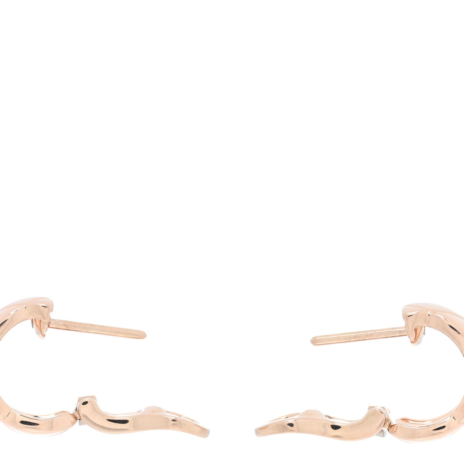 Chanel 18K Beige Gold Coco Crush Hoop Earrings 3 of 4