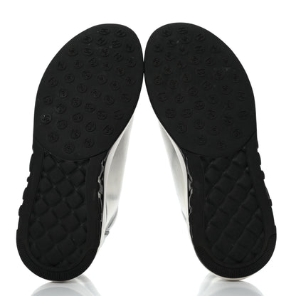 Chanel Calfskin Mesh Lycra Womens Logo Sneakers 41 White Black 5 of 8