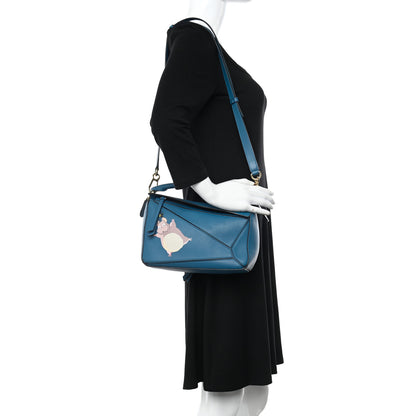 Loewe X SPIRITED AWAY Calfskin Bo Mouse Small Puzzle Bag Lagoon Blue 2 of 11
