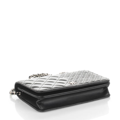 Chanel Patent Double Quilted Wallet On Chain WOC Black 4 of 8
