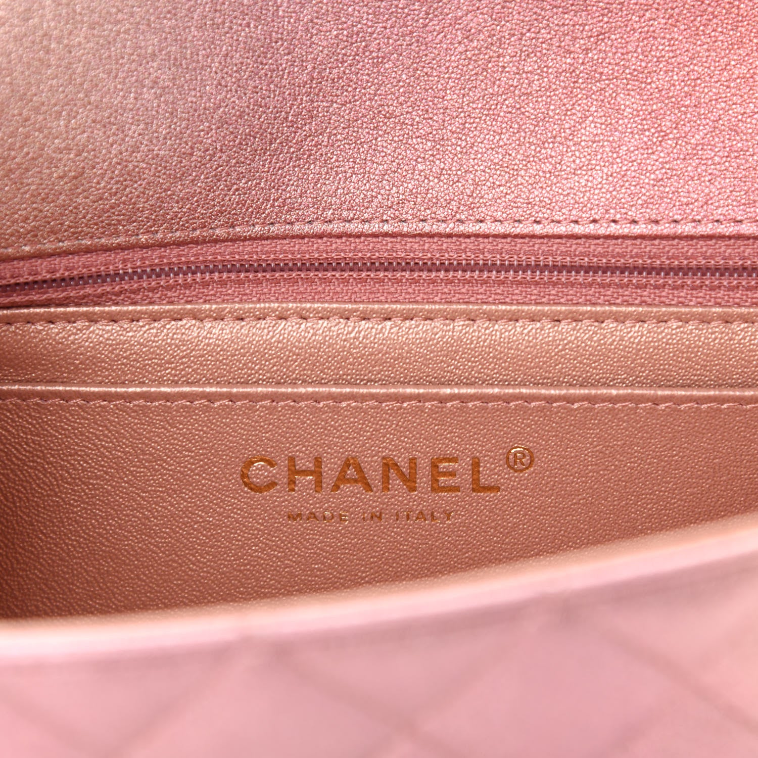 Chanel Metallic Lambskin Quilted Ombre Mini Rectangular Flap Pink 8 of 11