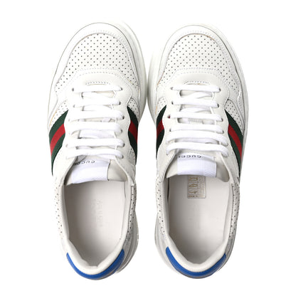 Gucci Calfskin Web Perforated Womens Platform 55mm Sneakers 37.5 White Bright Splash 2 of 9