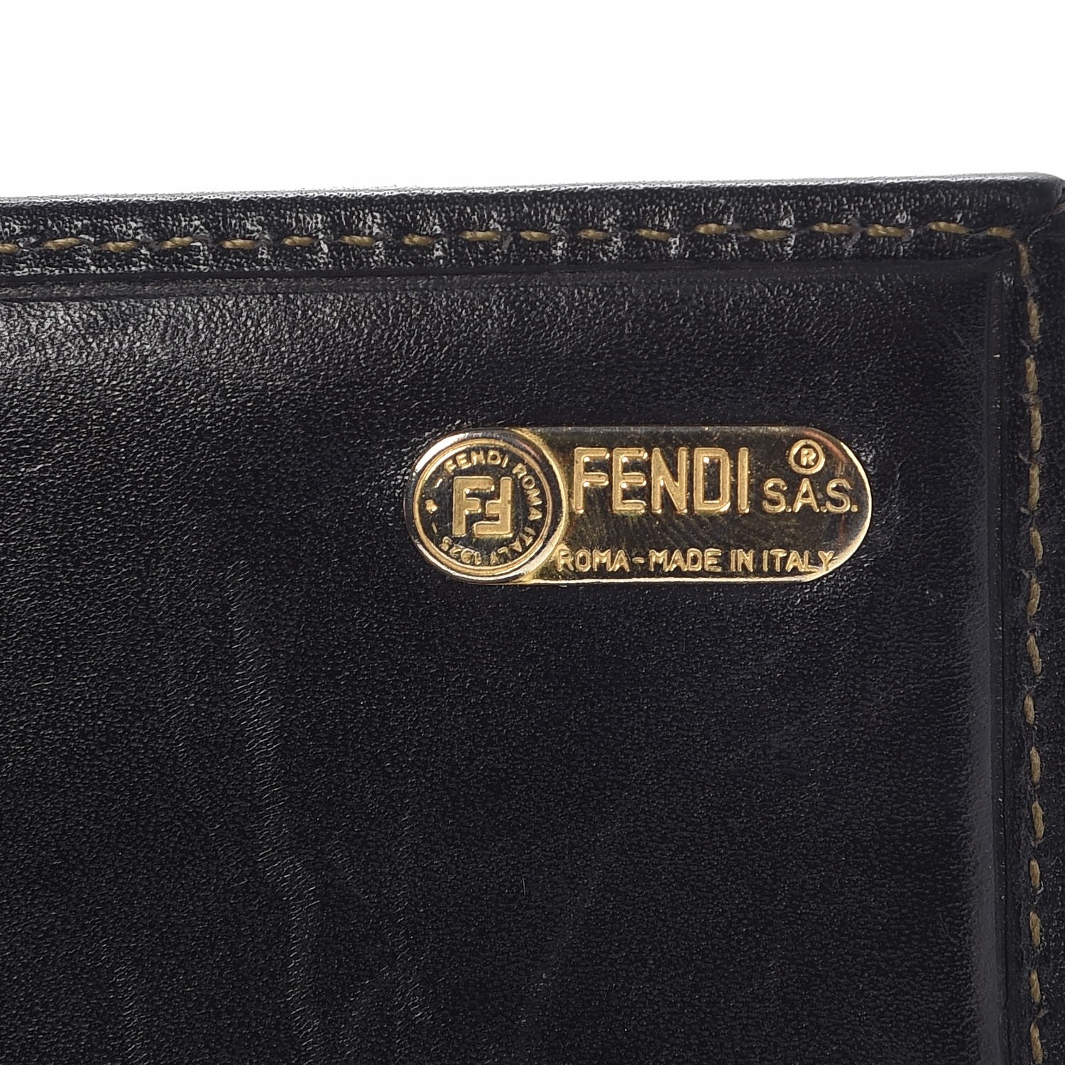 Fendi Pequin Striped Flap Wallet Tobacco 8 of 10