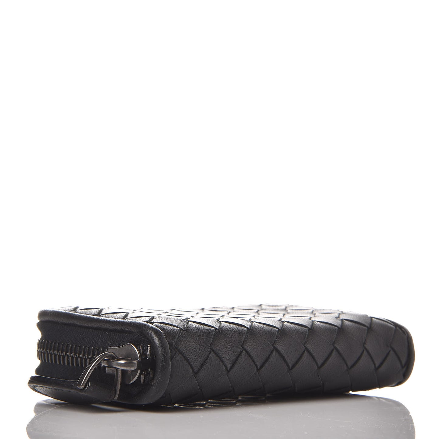Nappa Intrecciato Zip Around Coin Purse Black