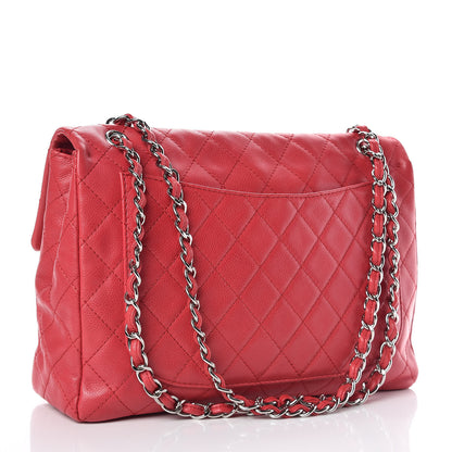 Chanel Washed Caviar Quilted Maxi Single Flap Fuchsia 3 of 9