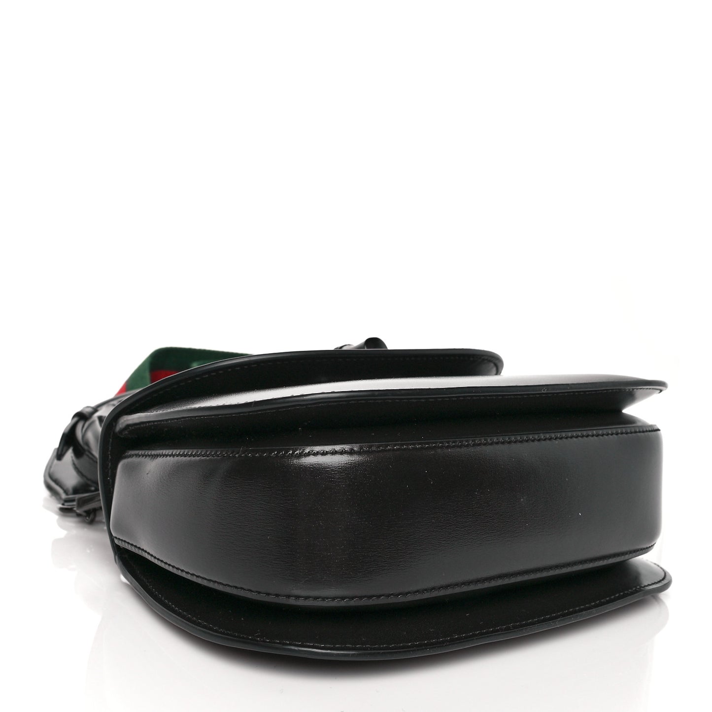 Boarded Dyana Lux Calfskin Web Monochrome Small Bamboo 1947 Top Handle Bag Black