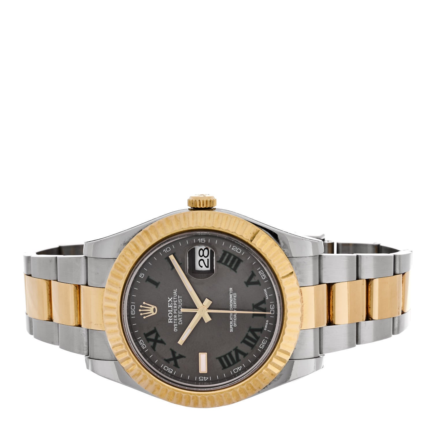 Rolex Stainless Steel 18K Yellow Gold 41mm Oyster Perpetual Datejust II Watch Slate 116333 2 of 5