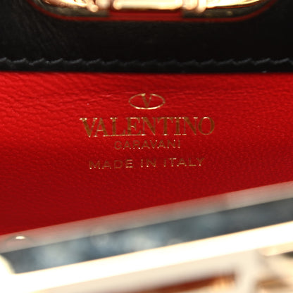 Valentino Garavani Calfskin Rockstud Card Case On Strap Black 5 of 7