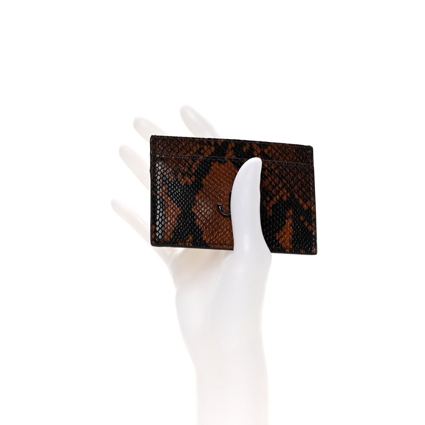Calfskin Snake Printed Umika Card Holder Cuoio