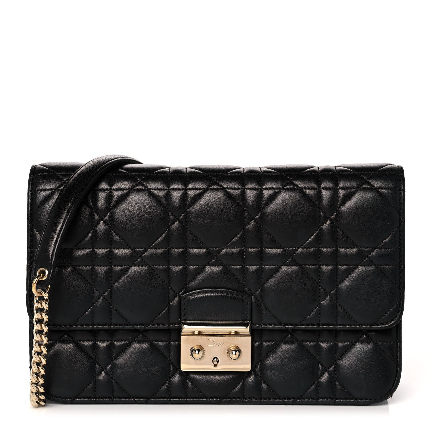 Christian Dior Lambskin Cannage Miss Dior Promenade Pouch Black 1 of 13