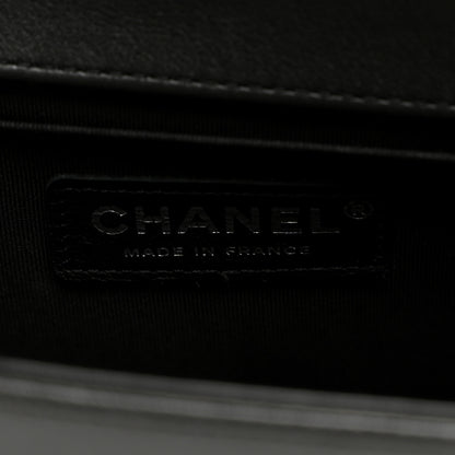 Chanel Calfskin Chevron Quilted Medium Boy Flap Black 6 of 10