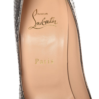 Christian Louboutin Metallic Python Lady Peep 150 Pumps 39 Antique Silver 10 of 10