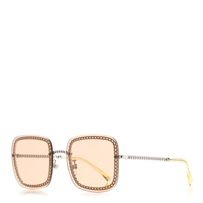 Chanel Metal Removable Chain Square Sunglasses 4244 Light Brown 1 of 7