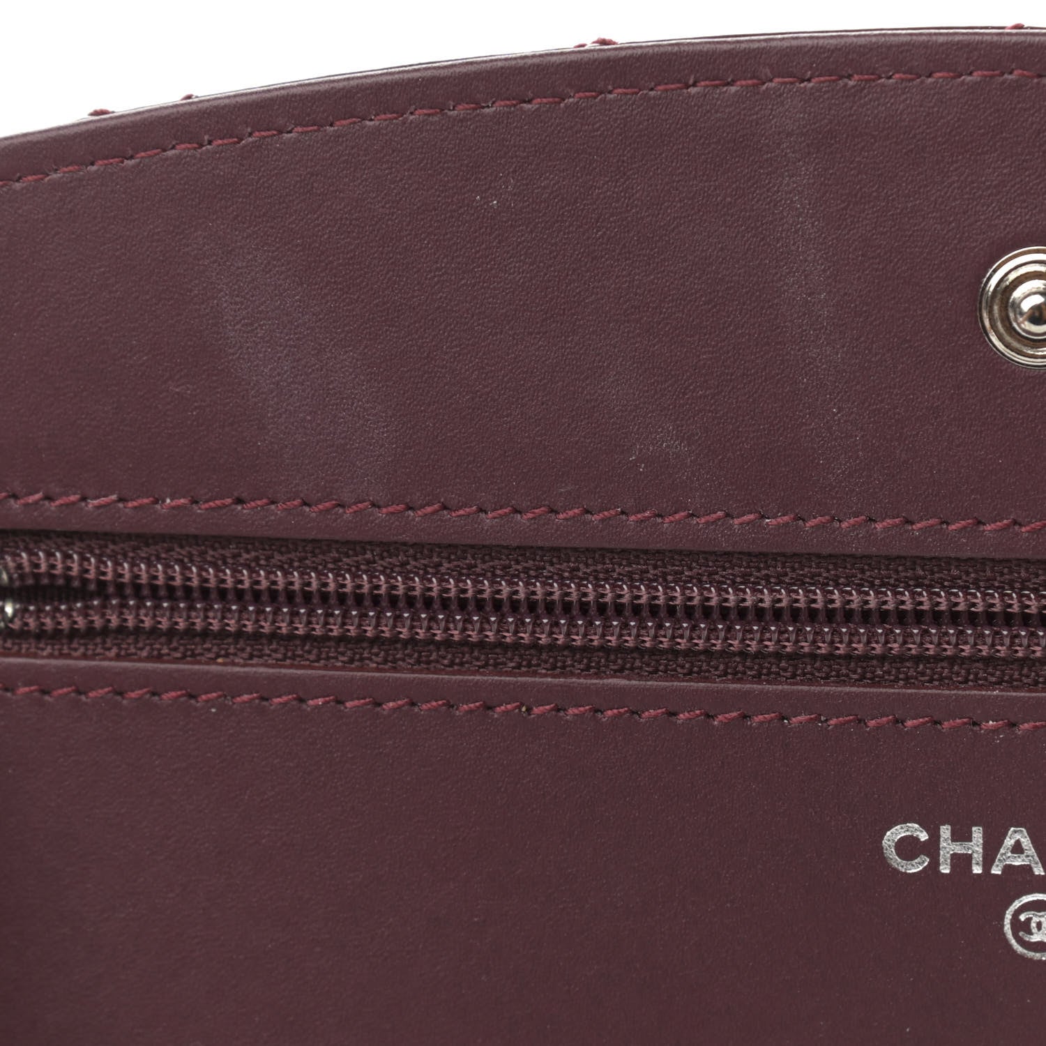 Chanel Patent Quilted Brilliant Wallet On Chain WOC Dark Burgundy 11 of 12