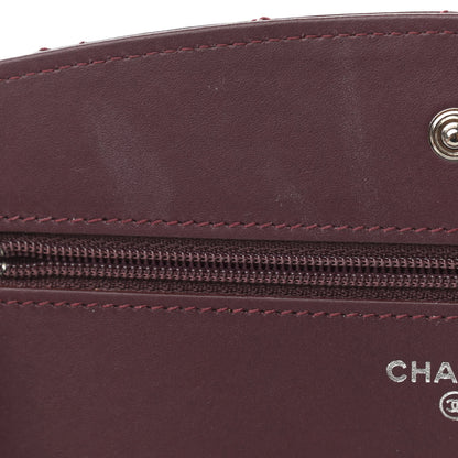 Chanel Patent Quilted Brilliant Wallet On Chain WOC Dark Burgundy 11 of 12
