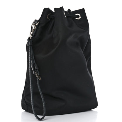 Prada Saffiano Tessuto Nylon Vela Bucket Wristlet Black 3 of 8