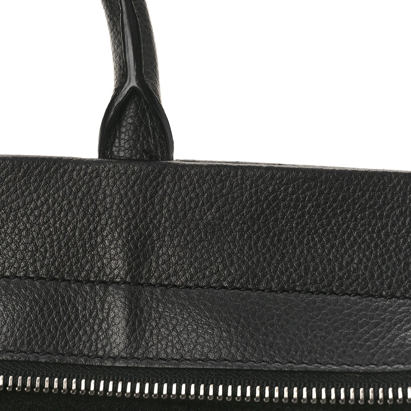 Grained Calfskin Small Cabas Rive Gauche Black