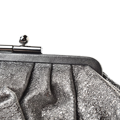 Chanel Metallic Crackled Calfskin Monte Carlo Clutch Dark Silver 8 of 8