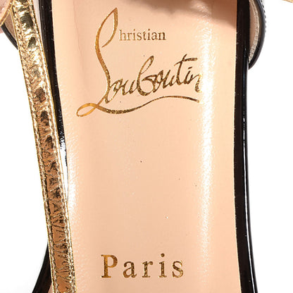 Christian Louboutin Metallic Ayers Arnold T-Strap Flat Sandals Gold Black 37.5 7 of 7