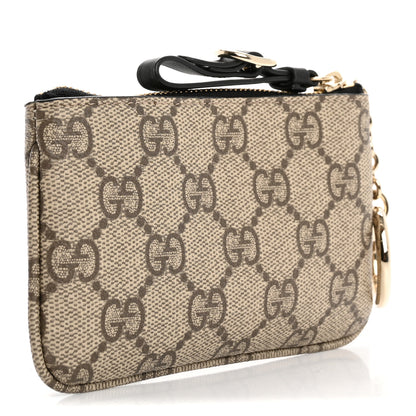 Gucci GG Supreme Monogram Selleria Key Case  Beige Black 3 of 8