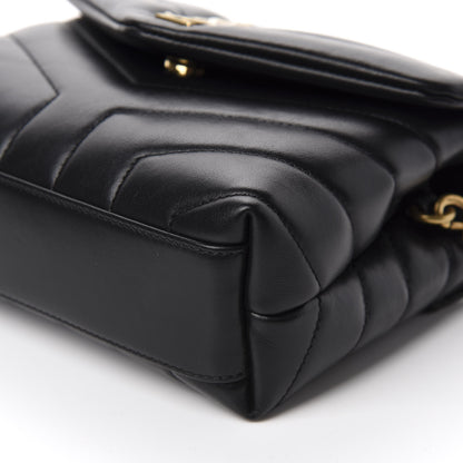 Saint Laurent Calfskin Y Quilted Monogram Toy Loulou Crossbody Bag Black 7 of 12