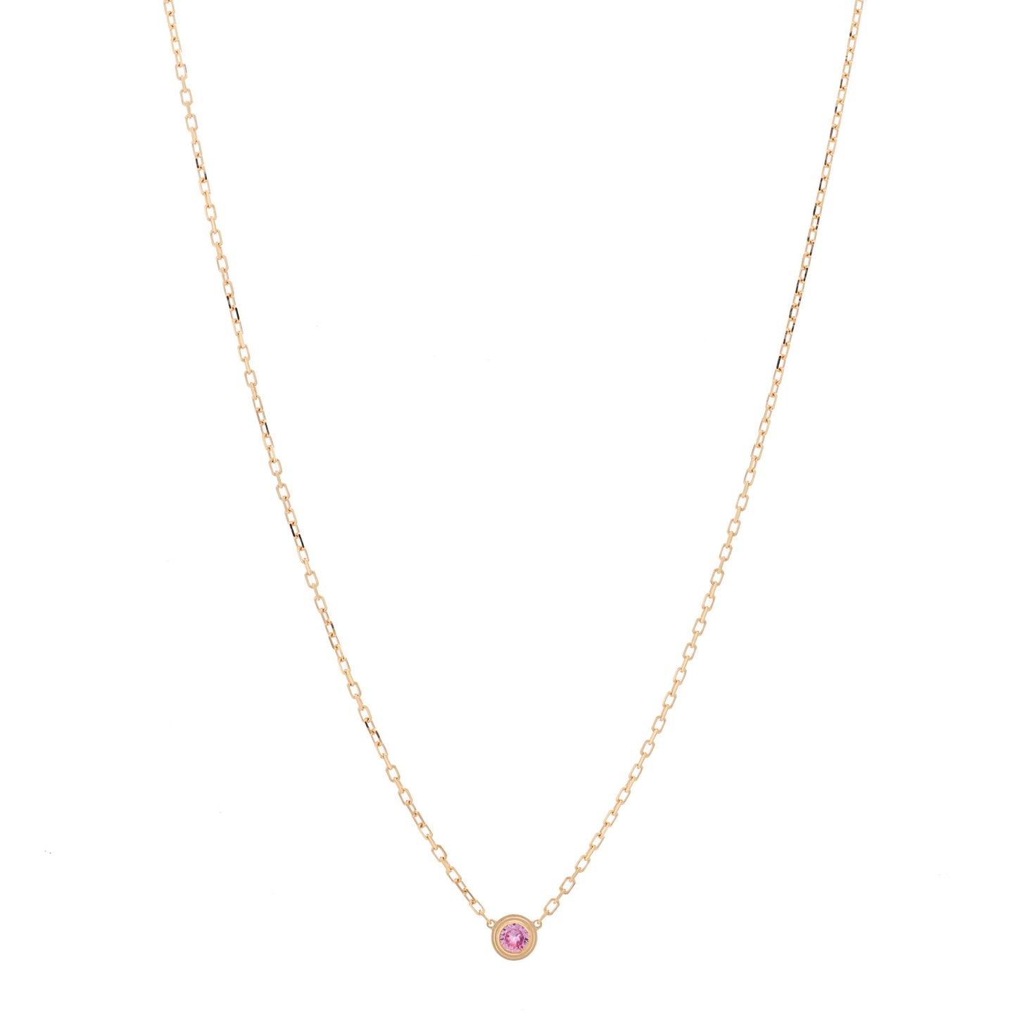 18K Pink Gold Pink Sapphire D'Amour Pendant Necklace