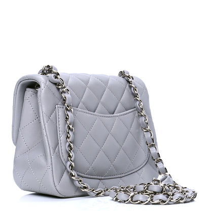 Chanel Lambskin Quilted Mini Square Flap Light Grey 2 of 4