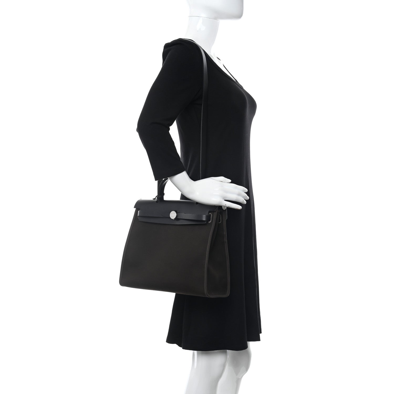 Hermes Toile H Berline Vache Hunter Herbag Zip 31 PM Ebene Black 2 of 15