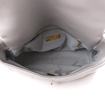 Chanel Goatskin Quilted Large Chanel 19 Flap Grey 5 of 10