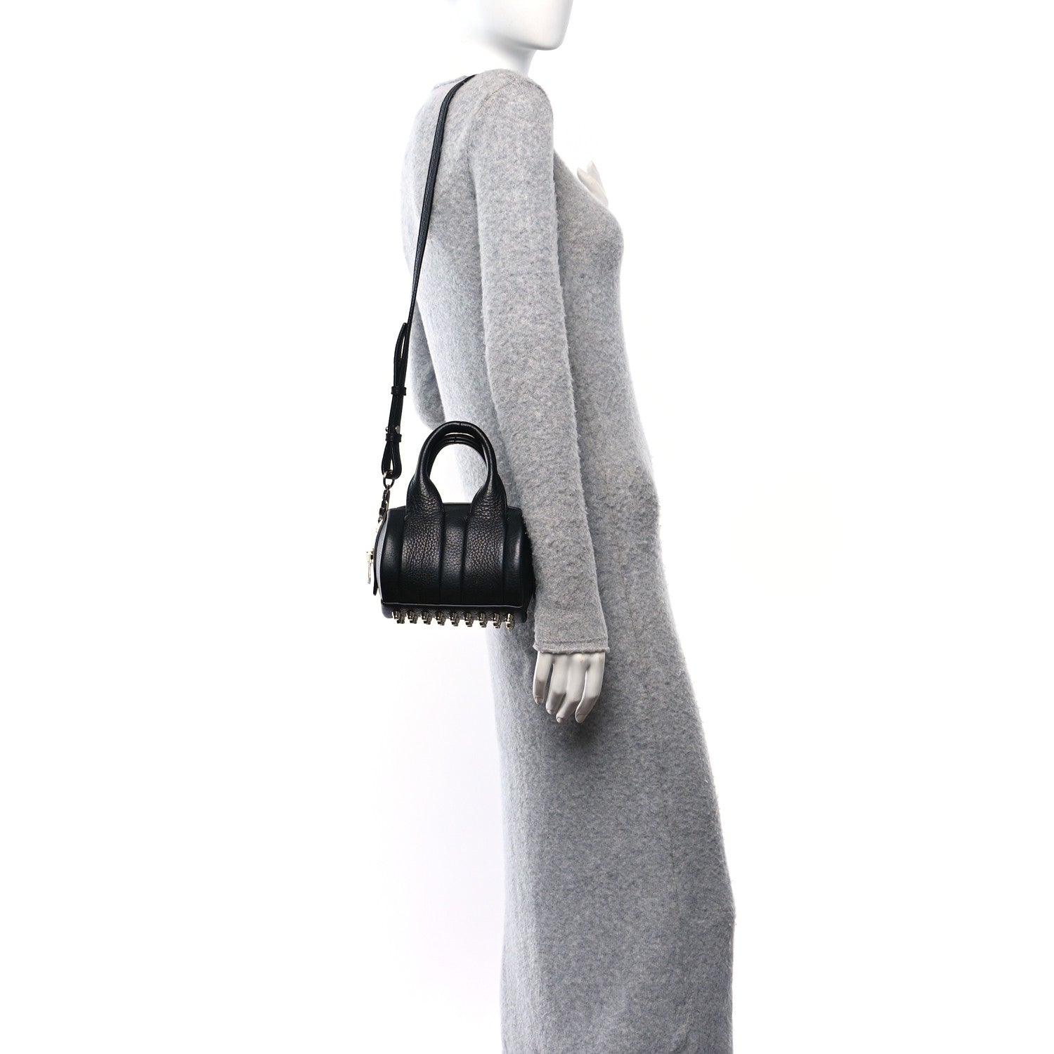 Alexander Wang Pebbled Lambskin Baby Rockie Black Rhodium Hardware 2 of 10