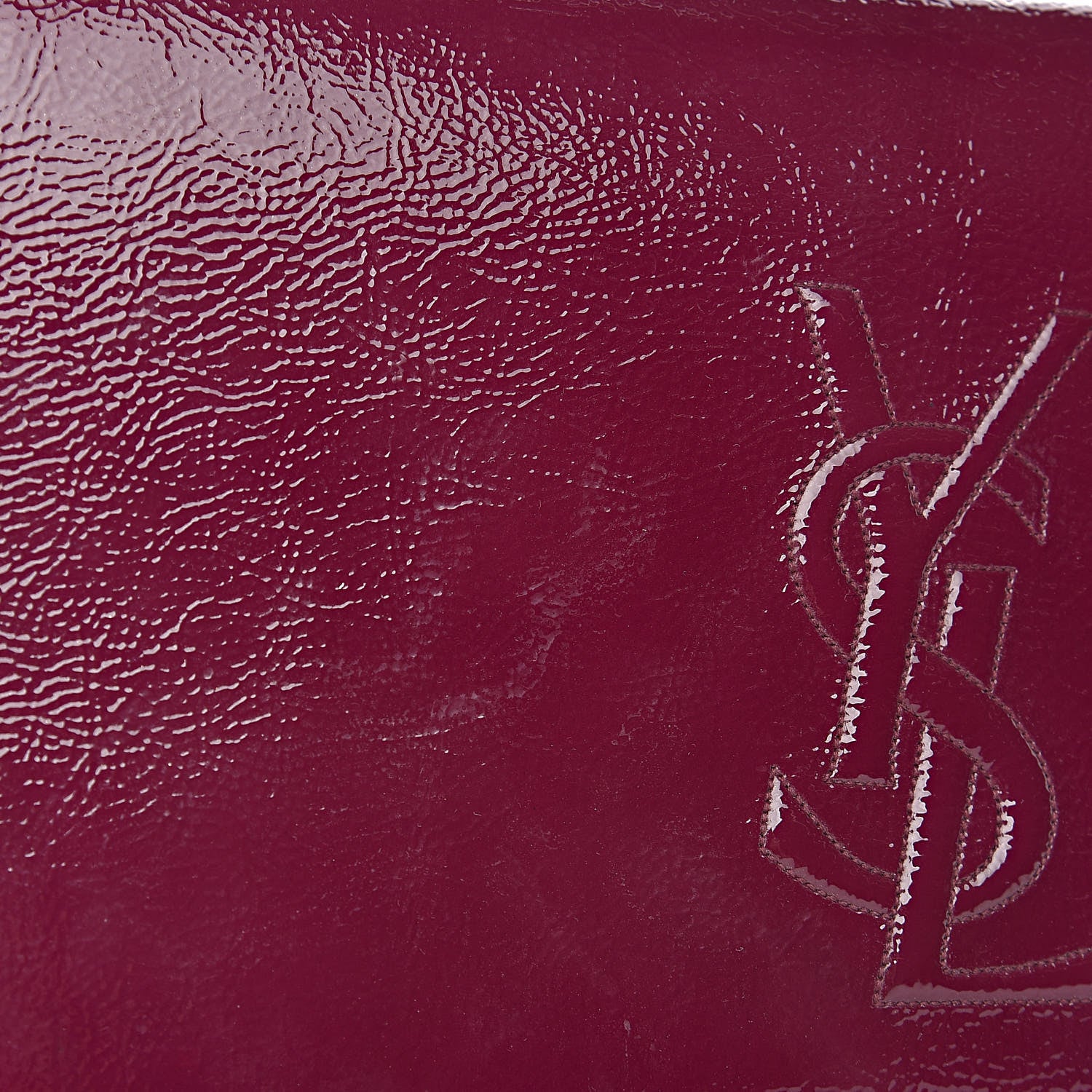 Saint Laurent Textured Patent Monogram Large Belle De Jour Clutch Purple 14 of 14