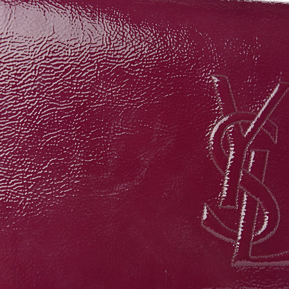Saint Laurent Textured Patent Monogram Large Belle De Jour Clutch Purple 14 of 14