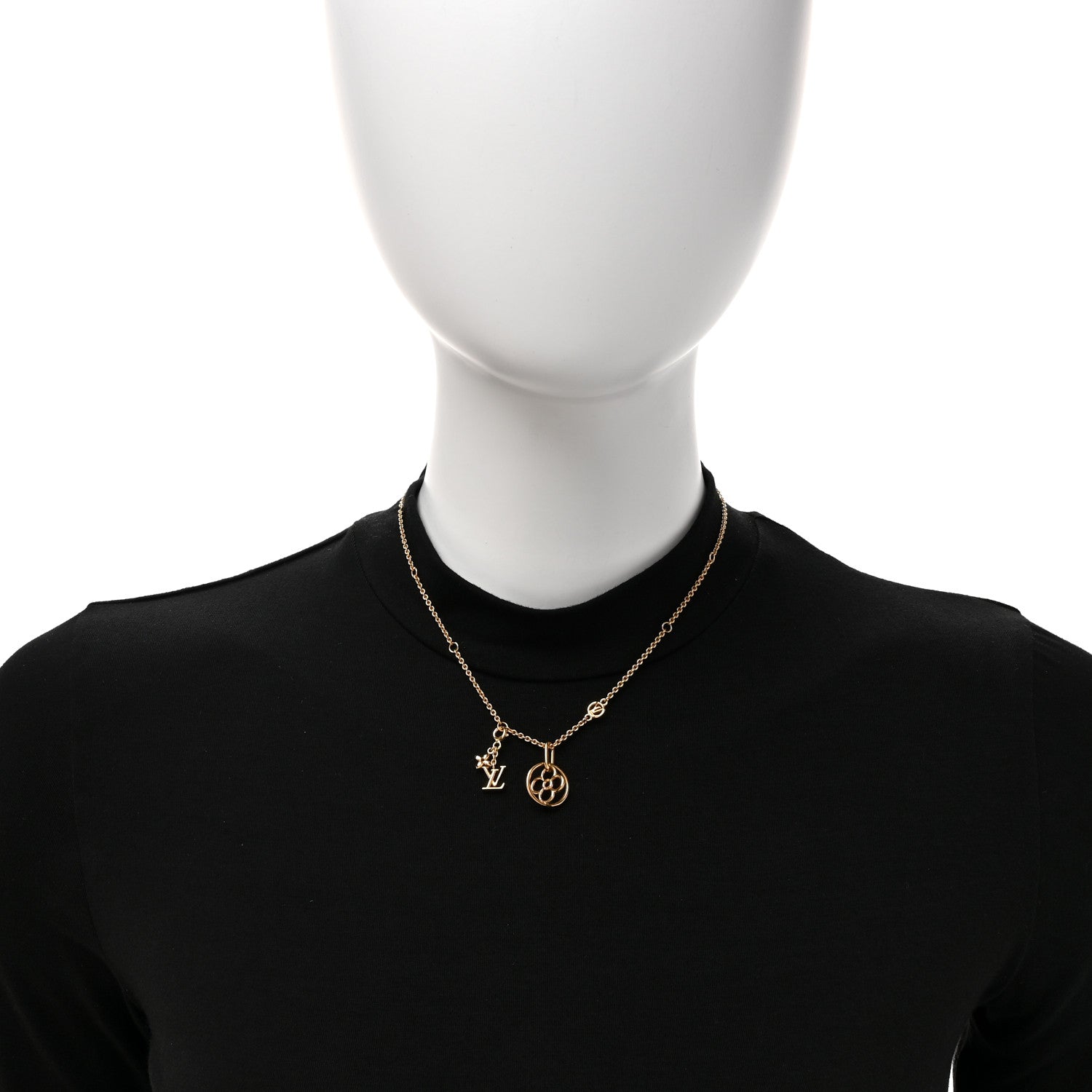 Louis Vuitton Metal Twiggy Flower Necklace Gold 2 of 7