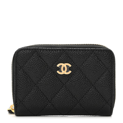 Chanel Caviar Quilted Zip Coin Purse Black 1 of 7