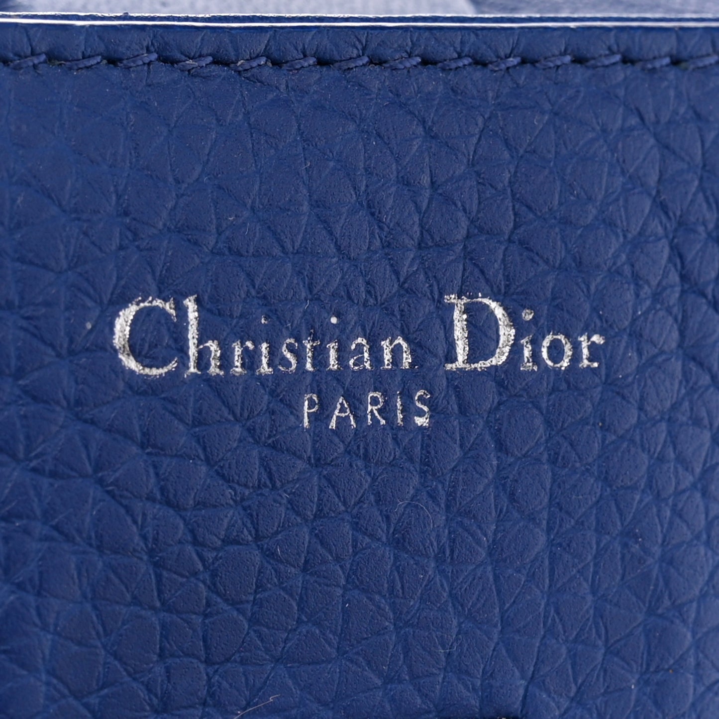 Grained Calfskin Medium Diorever Flap Blue
